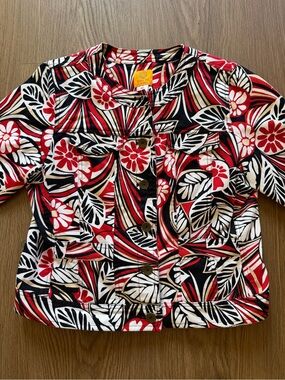 Ruby Rd. Petite Floral Print Short Sleeve Utility Jacket